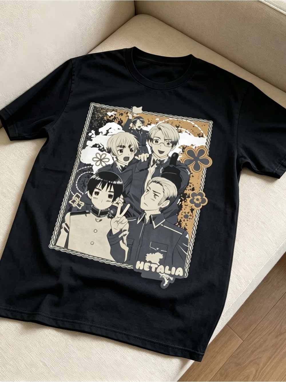 Black Hetalia Group Womens Mens T-shirt Unisex